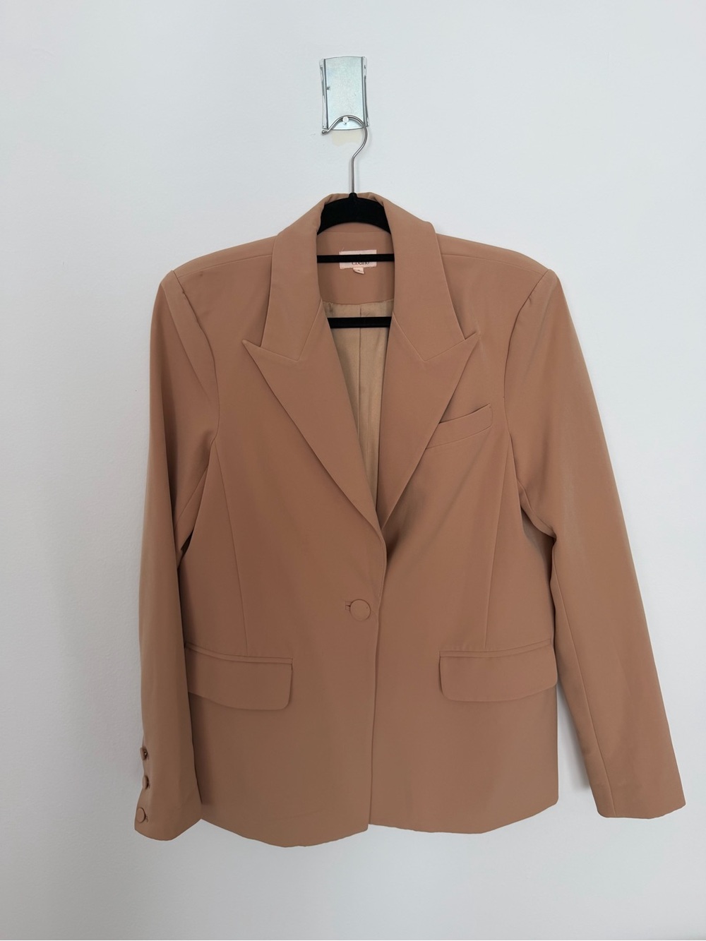 Camila Coelho Tan Single-Button Blazer Jacket